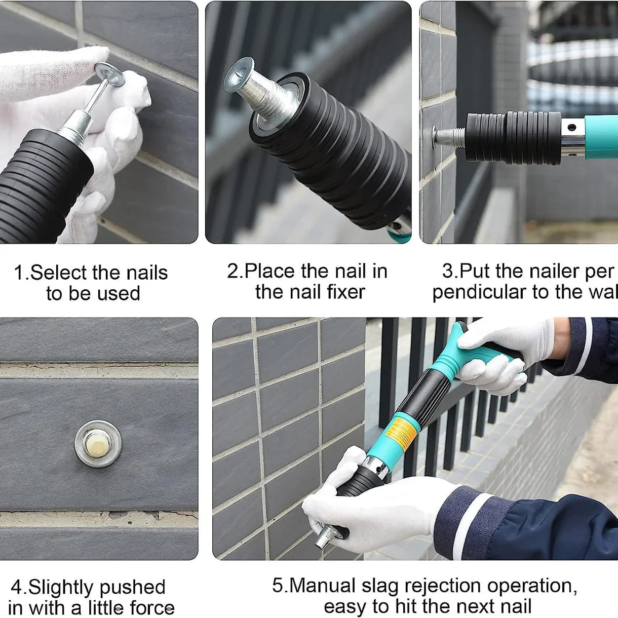 4 Speed Adjustable Manual Steel Concrete Nail Gun Tool